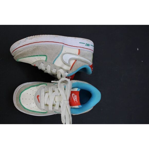 8.5c Kids Nike Air Force 1 LV8 2 BT Pale Ivory White-Picante Red FQ8352 110 - Picture 2 of 11